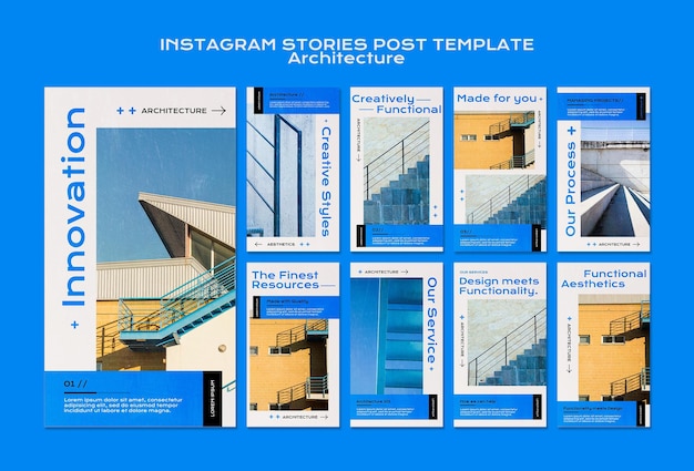 PSD storie di instagram di architettura