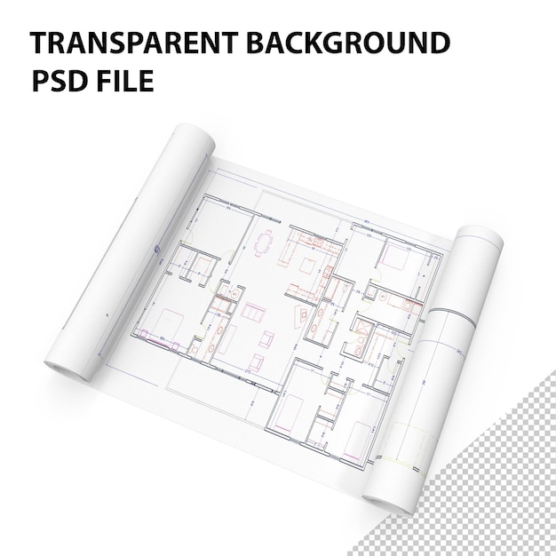 PSD rolls architecture e blueprint png