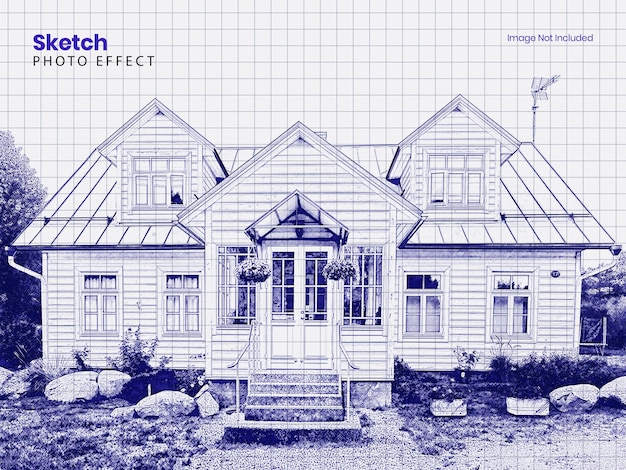 PSD architecture sketch art photoshop effect