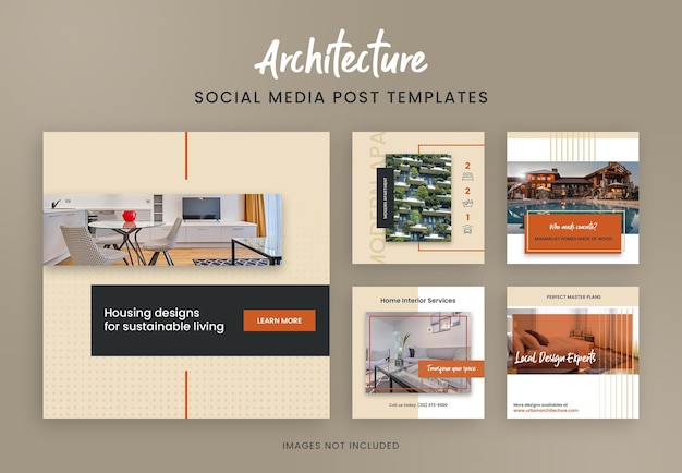 architecture social media post templates for instagram and facebook
