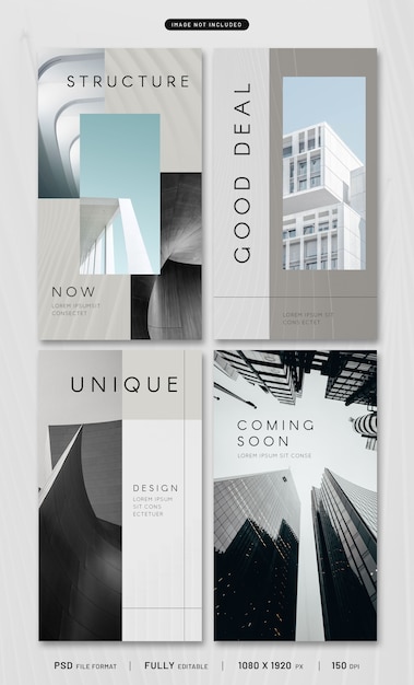 PSD architecture story template collection  psd