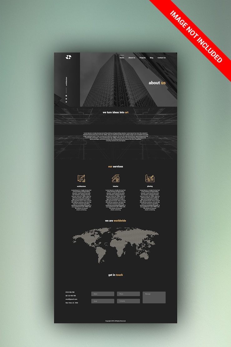 PSD architecture website design template