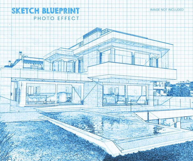 PSD architectuur sketch art photoshop-effect