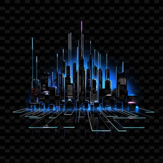 PSD architektura cyberpunk borderline design neon lines style fu shape y2k neon light art kolekcje