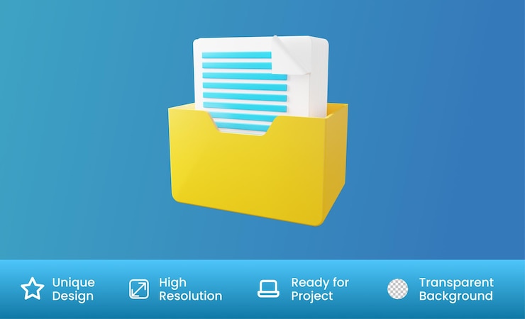 PSD archive 3d illustration