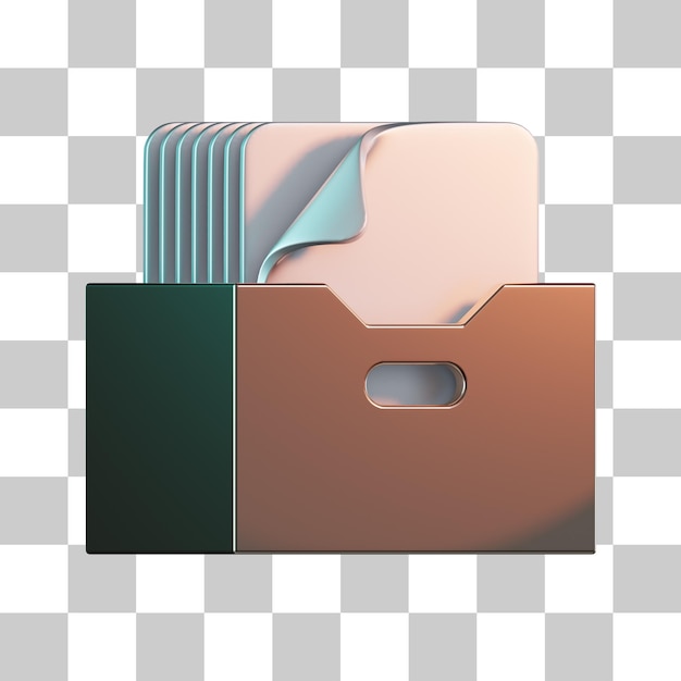 PSD scatola archivio icona 3d