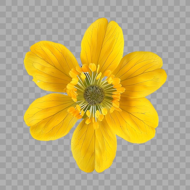 PSD arctic cinquefoil flower with golden yellow and warm color t isolated clipart png psd natural decor