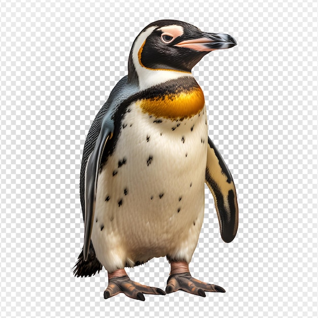 Arctic penguin isolated on transparent background penguin standing cut out png generative ai