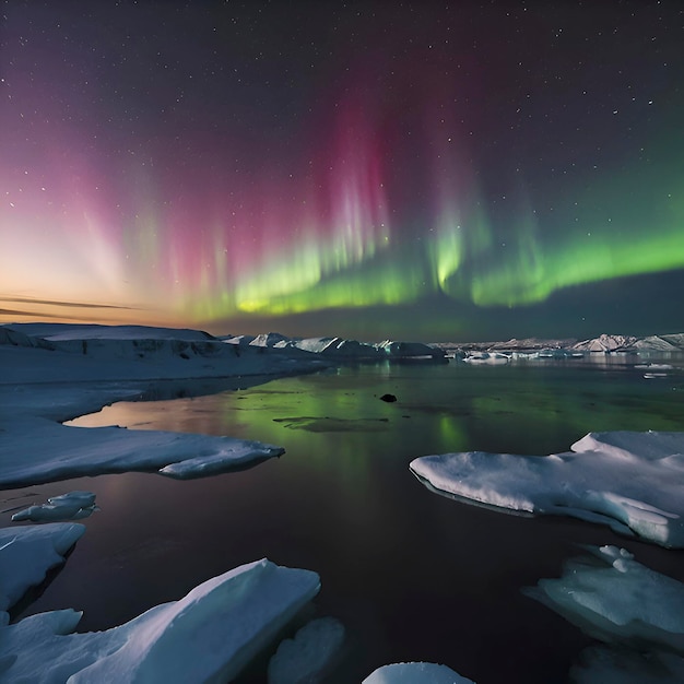 PSD arctisch landschap met aurora