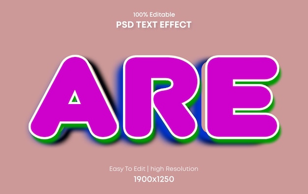 PSD Текстовый эффект psd 3d, полностью редактируемый, высокое качество