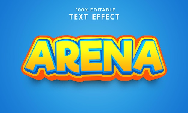 Arena 3d editable text effect with background premium psd