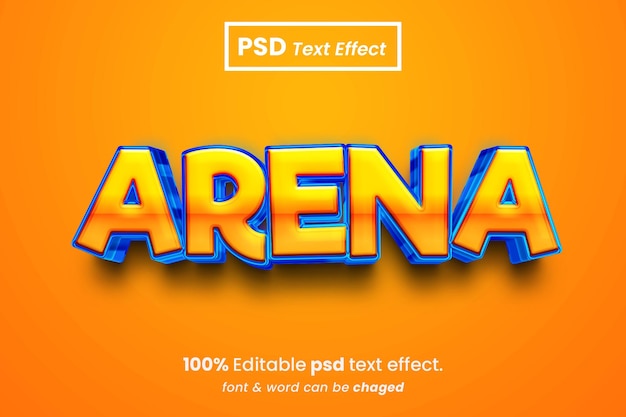 Arena editable 3d text effect