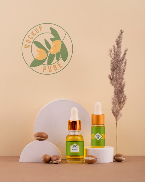 Mockup di prodotti a base di olio di argan