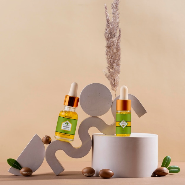 PSD mockup di prodotti a base di olio di argan