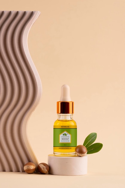 PSD mockup di prodotti a base di olio di argan