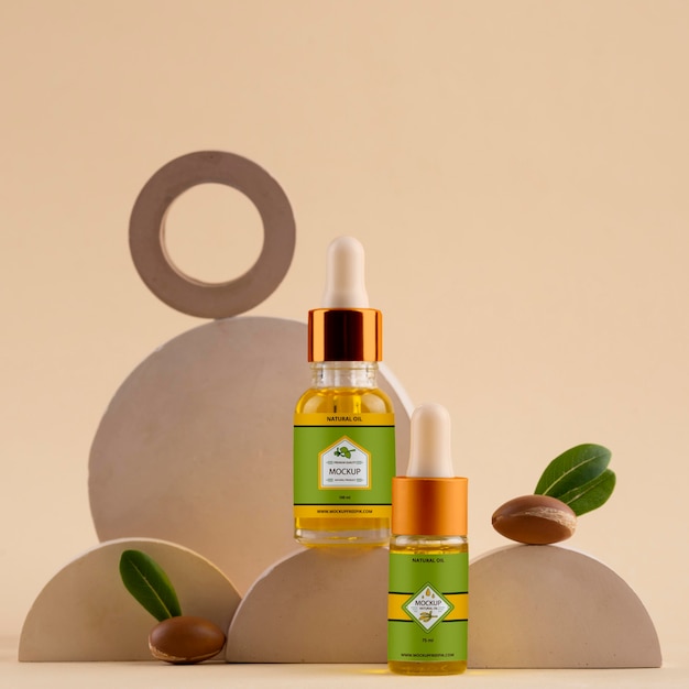 PSD mockup di prodotti a base di olio di argan