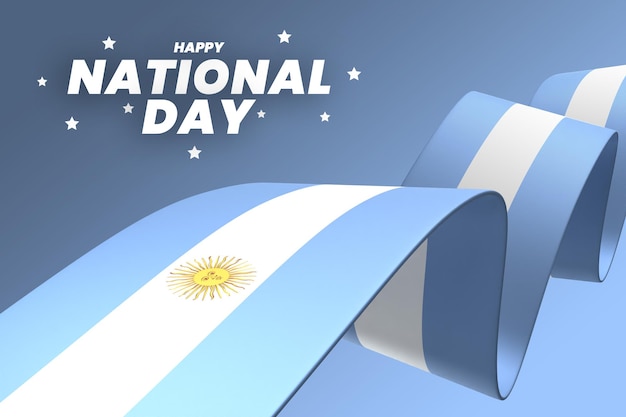 Argentina flag design national independence day banner editable text and background