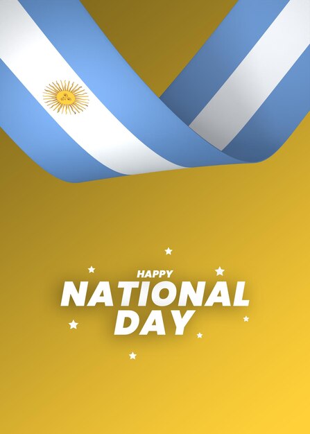 PSD Флаг аргентины элемент дизайна национальный день независимости баннер лента psd