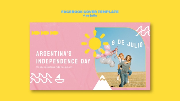 PSD argentina independence day facebook cover