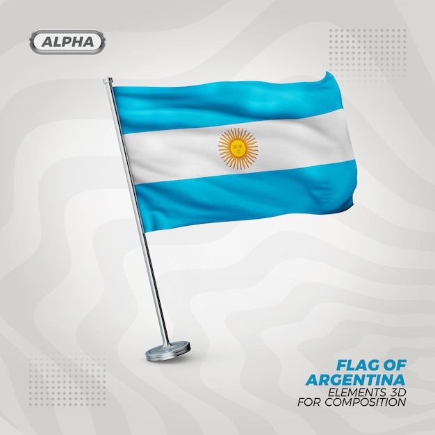 PSD argentyna realistyczna flaga z teksturą 3d