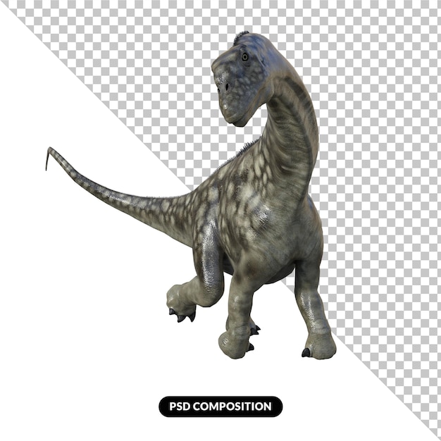 PSD argentynozaur dinozaur na białym tle dinozaur renderowania 3d