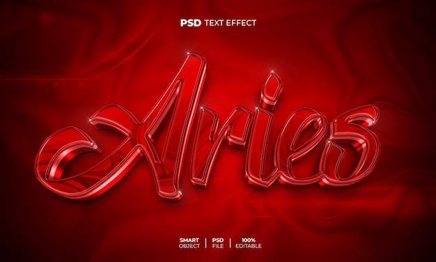 PSD aries 3d editable text effect