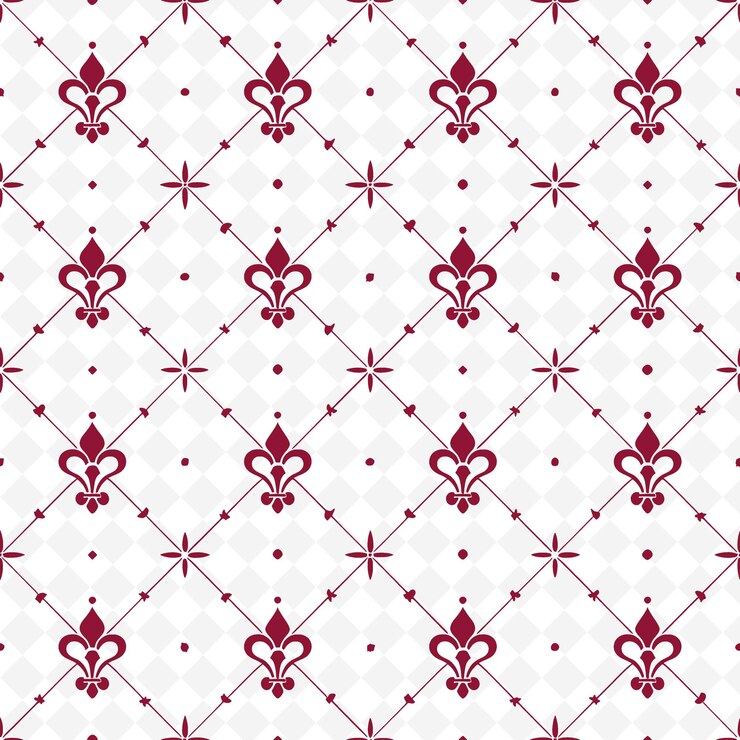 PSD aristocratic fleur de lis pattern with baseball icon and sty nature inspired abstract outline art