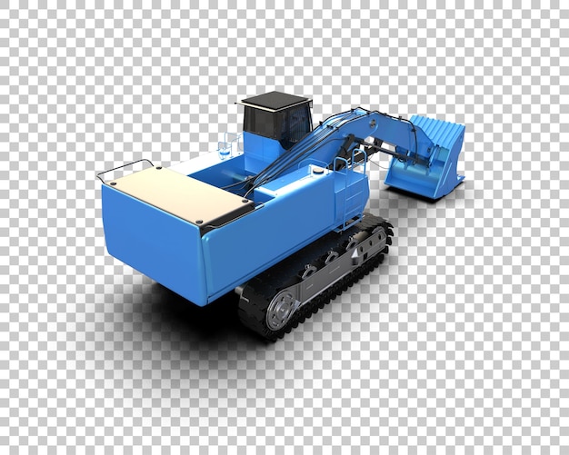 Arka planda izole edilmiş ekskavatör 3D render illüstrasyonu