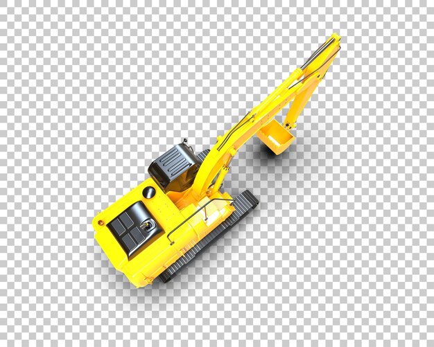 Arka planda izole edilmiş ekskavatör 3D render illüstrasyonu
