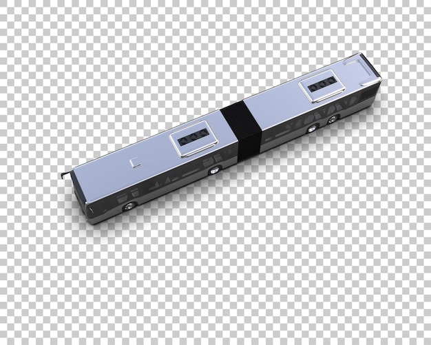 Arka planda izole edilmiş gerçekçi Otobüs 3D render çizimi