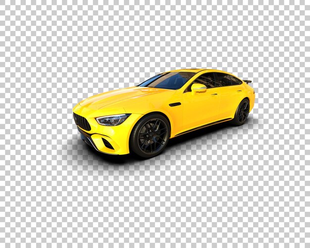 Arka planda izole edilmiş gerçekçi spor araba, 3D render illüstrasyonu