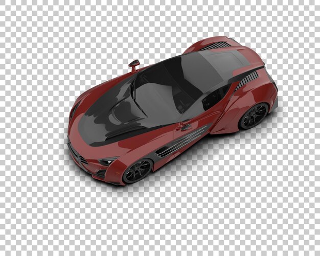 Arka planda izole edilmiş gerçekçi spor araba, 3D render illüstrasyonu