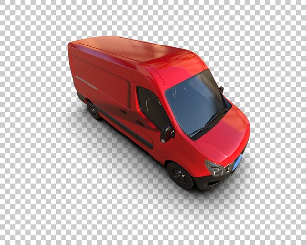 Arka planda izole edilmiş kargo kamyoneti 3D render illüstrasyonu