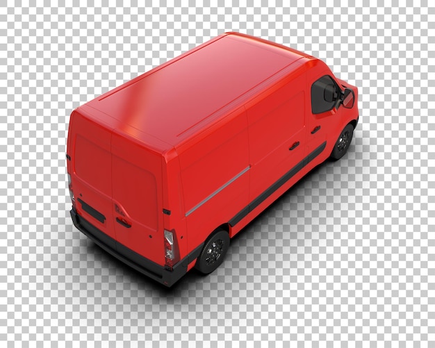 Arka planda izole edilmiş kargo kamyoneti 3D render illüstrasyonu
