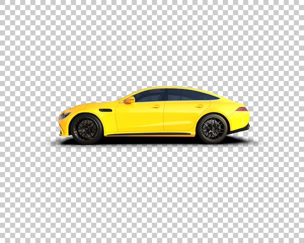 Arka planda soyutlanmış modern araba, 3D render illüstrasyonu