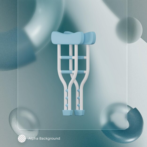 Arm crutch icon isolated 3d render illustration.