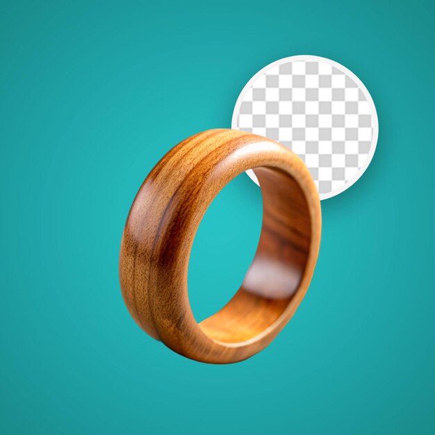 PSD arm cuff jewellery wooden isolated on transparent background