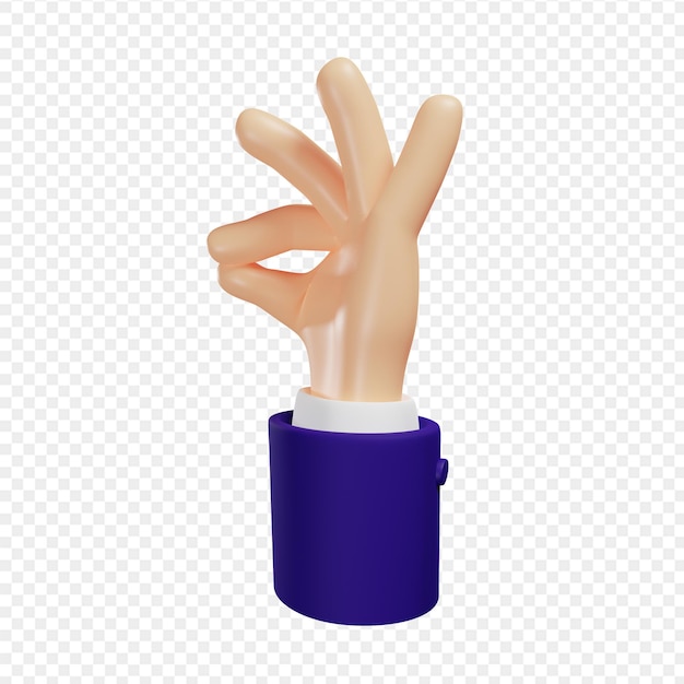 Arm fingers show gourmet gesture gourmet food taste isolated 3d illustration