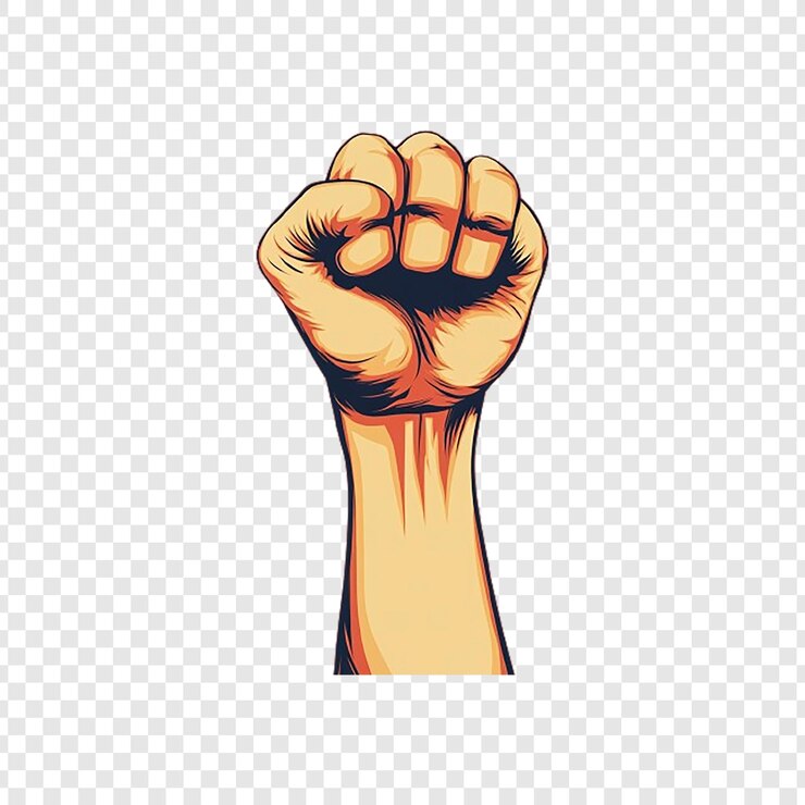 PSD arm and fist against white background