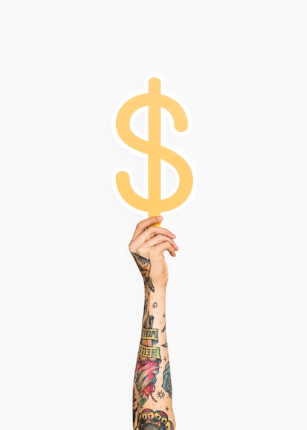 PSD arm raised and holding dollar icon