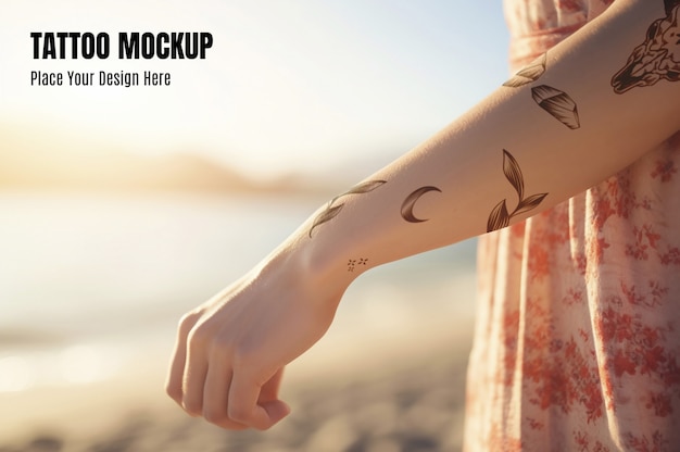 PSD arm tattoo mockup design