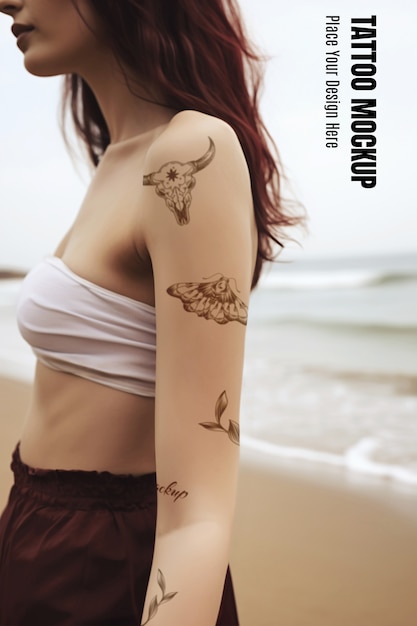 PSD arm tattoo mockup design