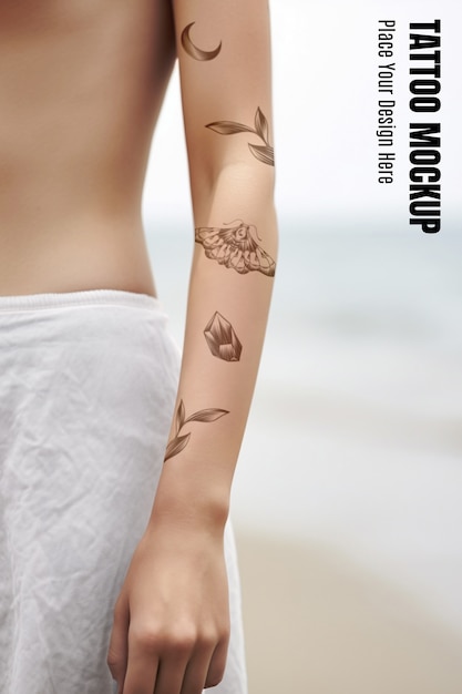 PSD arm tattoo mockup design