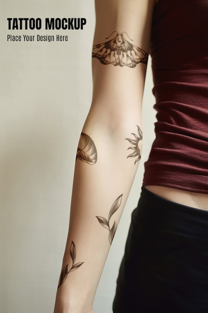 PSD arm tattoo mockup design