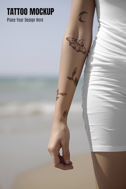 PSD arm tattoo mockup design