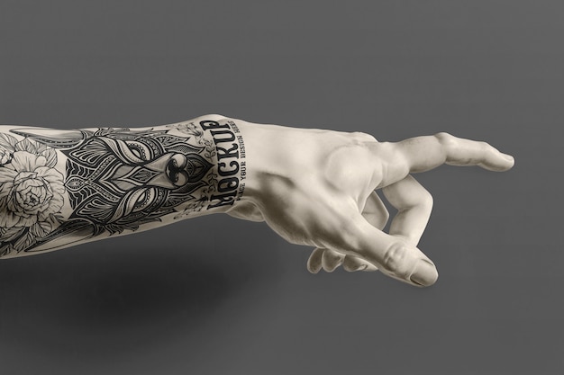 Arm tattoo mockup on greek statue