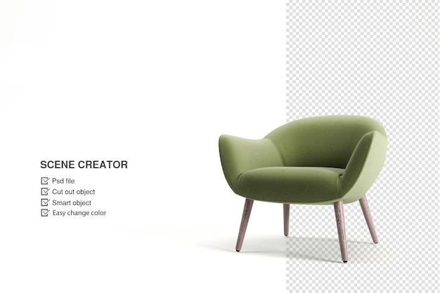 Armchair 3d rendering isolated