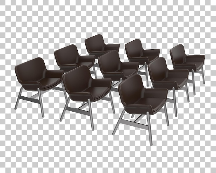 PSD armchair isolated on transparent background 3d rendering illustration
