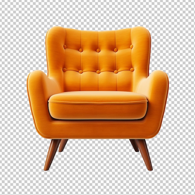 PSD armchair isolated on transparent background