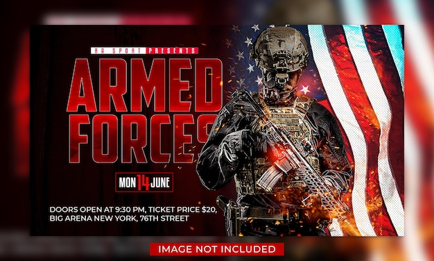 Armed forces banner template